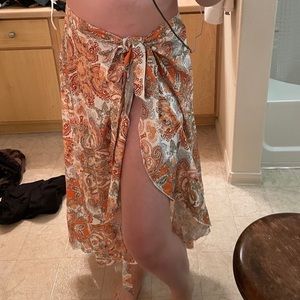 Paisley wrap skirt